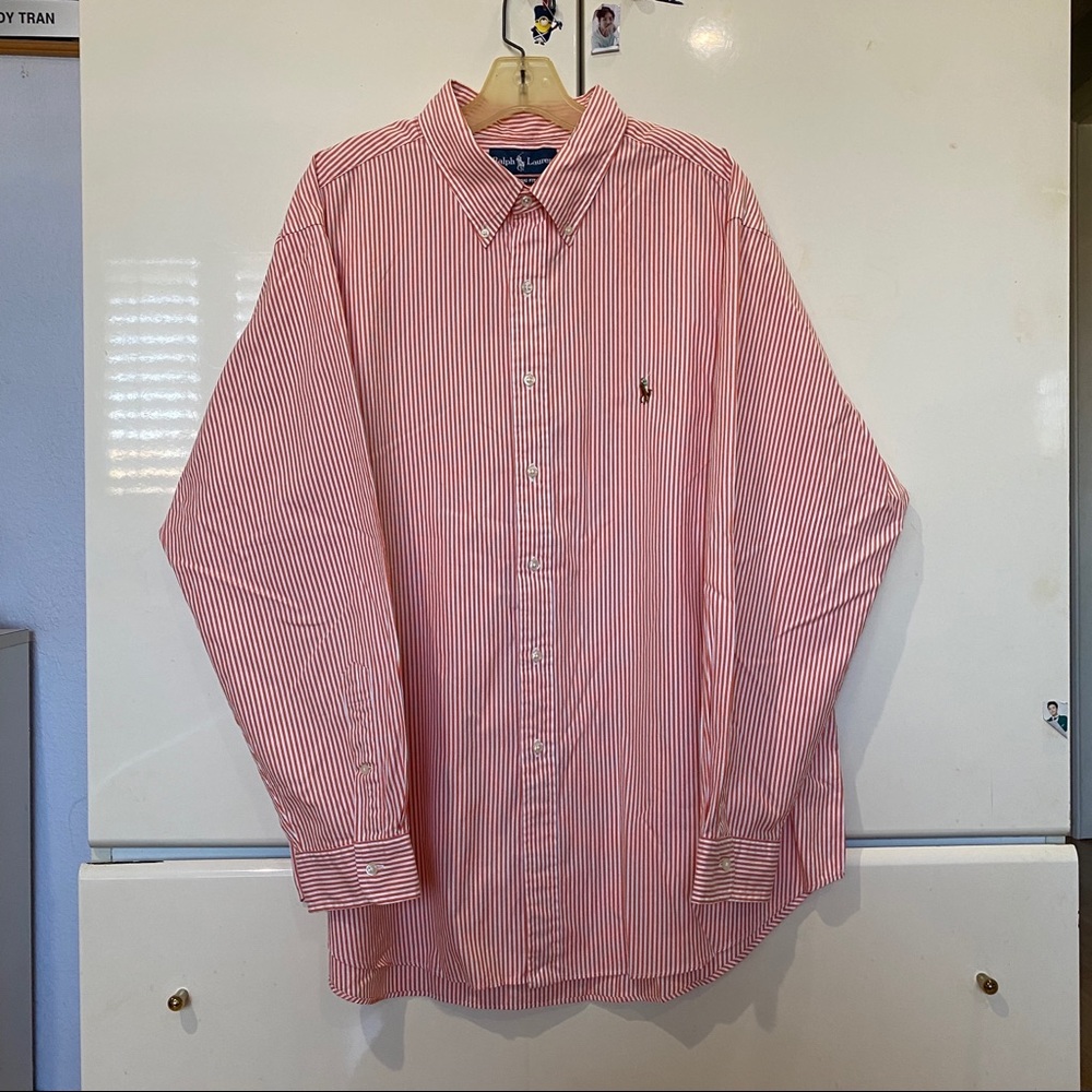 Orange & white stripe Ralph Lauren shirt